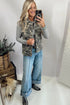 Camo Snap Front Cargo Pocket Denim Vests